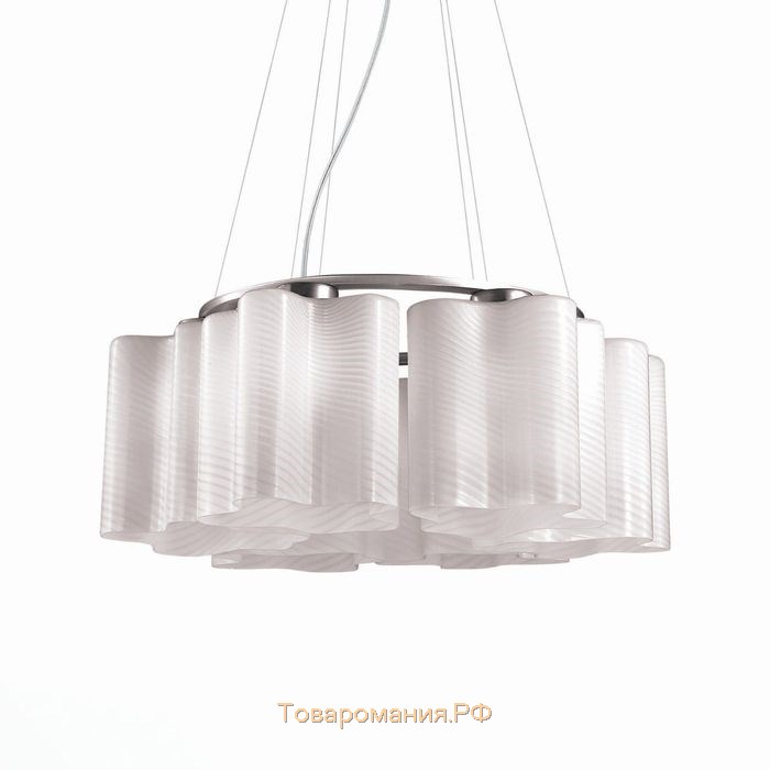 Люстра подвесная St Luce. SL117.503.06. Onde. 6х60 Вт, E27, 52х52х22 см, цвет серебристый