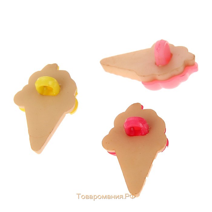 Набор пуговиц декоративных пластик "Рожок мороженого" (набор 18 шт) 2,2х1,3 см