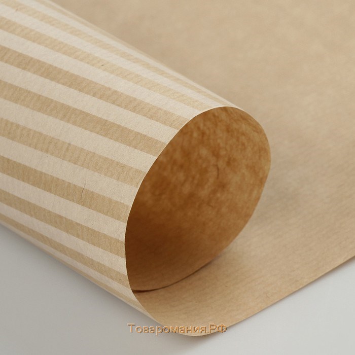 Бумага упаковочная крафт "Полосы белые", 0,7 х 10 м, 40 г/м²