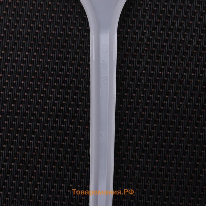 Вилка пластиковая одноразовая белая «Стандарт», столовая, 15,5 см