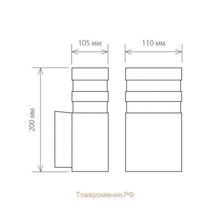 Светильник Elektrostandard садово-парковый, 60 Вт, E27, IP54, настенный, Techno 1450 чёрный