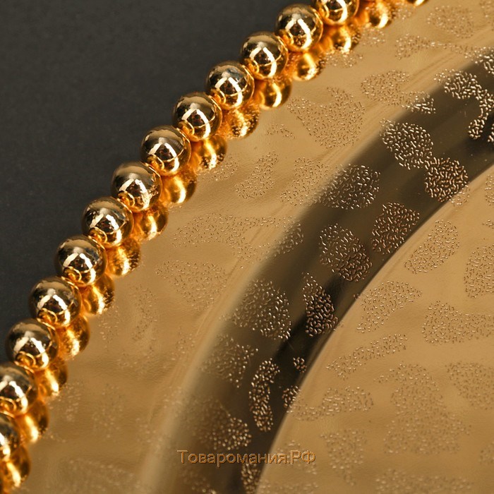 Тортовница с крышкой-клош, 31,5×23 см, цвет металла золотой