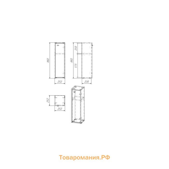 Тумба напольная для ванной комнаты "Вега 2503", 25,2 х 25,2 х 88,2 см