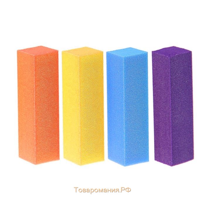 Баф наждачный для ногтей, четырёхсторонний, 9 × 2,5 × 2,5 см, цвет МИКС