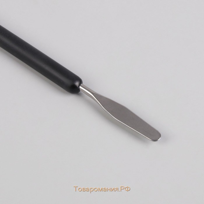Кисть-шпатель для акрил-геля, лепесток, 18 см, d - 5 × 17 мм, цвет чёрный/серебристый