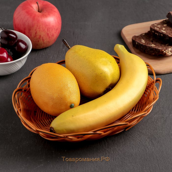 Корзинка для фруктов и хлеба «Венок», 24×16×6 см, цвет золотистый