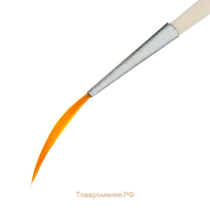 Кисть Синтетика Круглая "ЛАЙНЕР" № 0 (диаметр обоймы 1 мм; длина волоса 25 мм), деревянная ручка, Calligrata