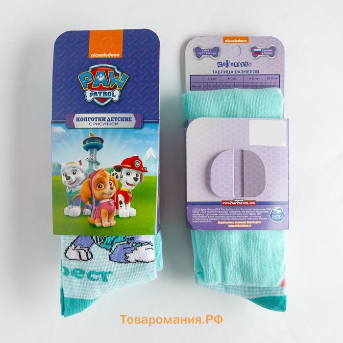 Колготки PAW PATROL "Эверест", цвет белый/голубой, рост 104-110 см