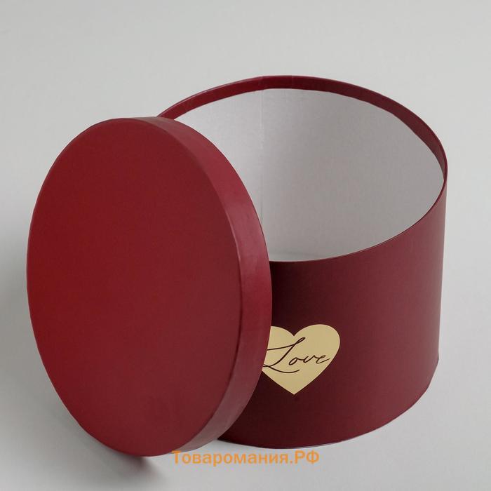 Набор шляпных коробок для цветов 3 в 1, упаковка подарочная, «Красный», 18 х 13 см - 25 х 15 см