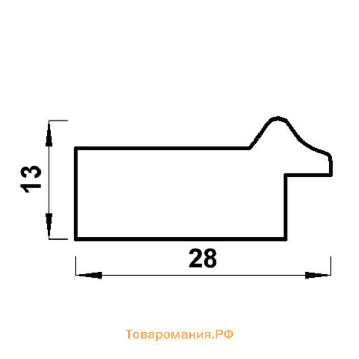 Рама для картин (зеркал) 30 х 40 х 2,8 см, пластиковая, Calligrata 6528, золотая