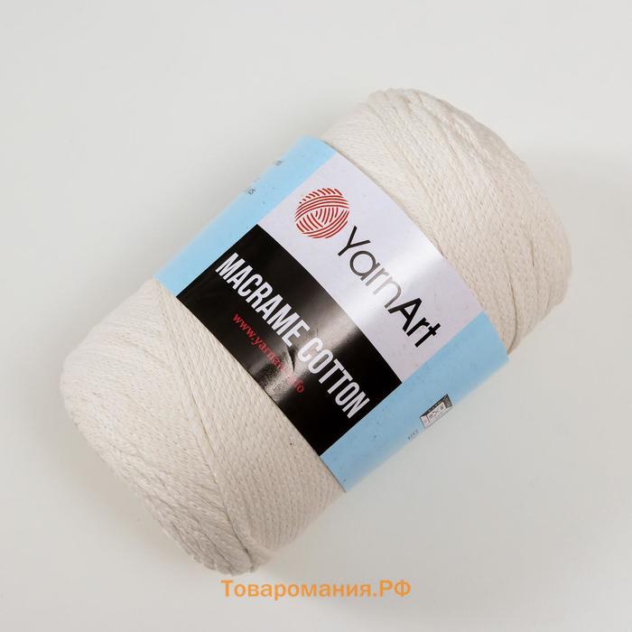 Пряжа "Macrame Cotton" 20% полиэстер, 80% хлопок 225м/250гр (752 молочный)