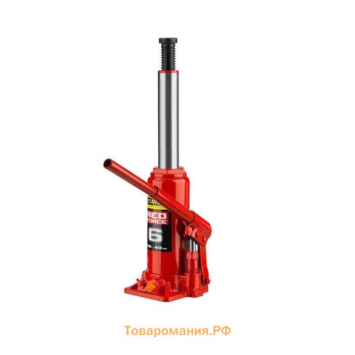 Домкрат бутылочный гидравлический STAYER RED FORCE 43160-6-K_z01, 216-413 мм, 6 т, в кейсе