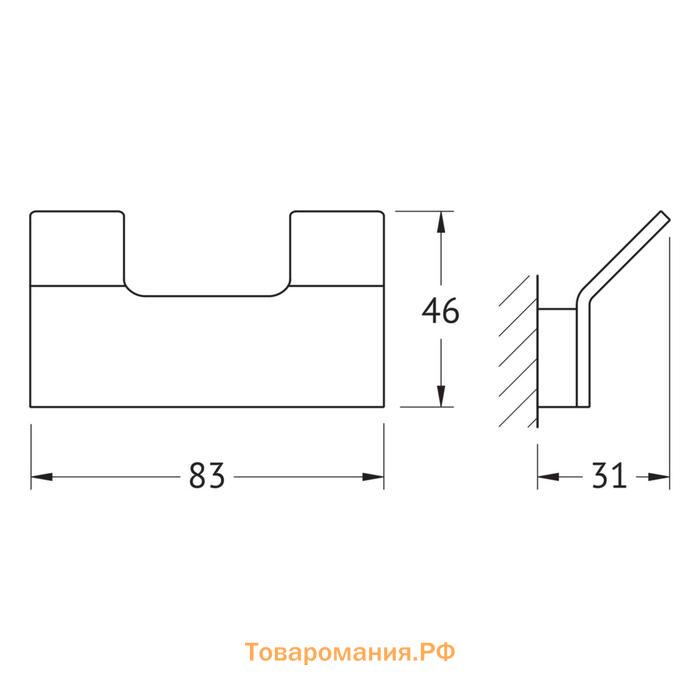 Крючок двойной, хром