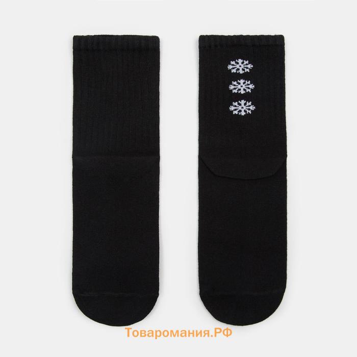 Носки женские «Снежинки» MINAKU цвет чёрный, размер 38-39
