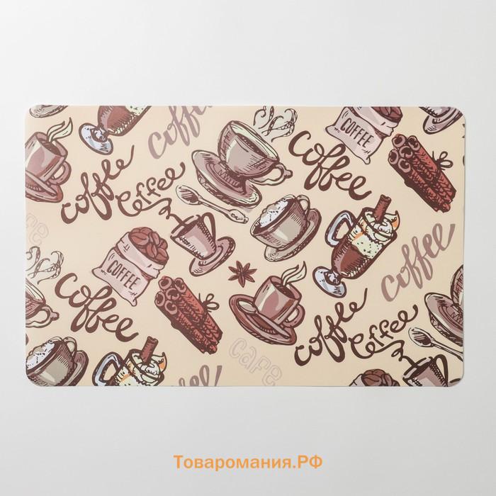 Салфетка сервировочная на стол  Coffee, 43×28 см, бежевая