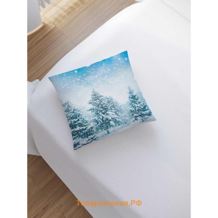 Наволочка декоративная «Зима в лесу», на молнии, размер 45х45 см