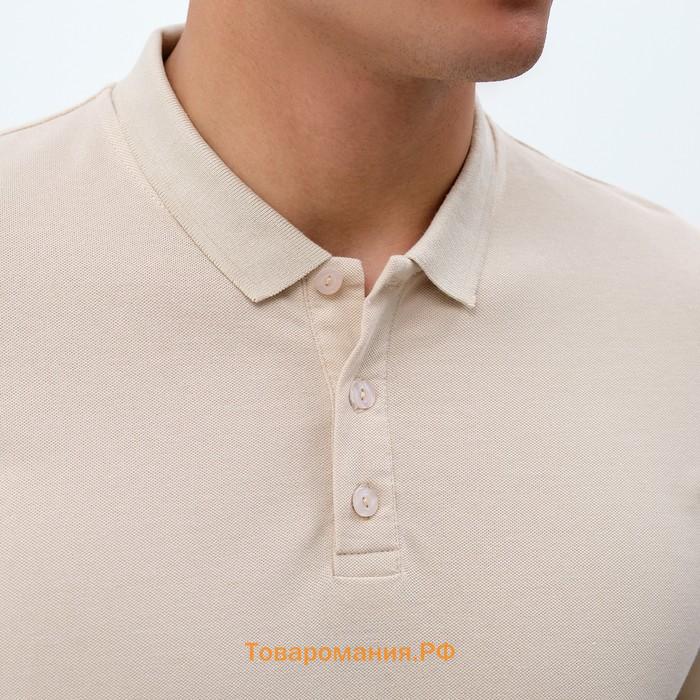 Футболка (поло) мужская MINAKU REGULAR FIT: цвет бежевый, р-р 48