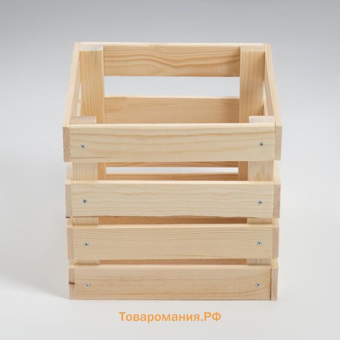 Ящик деревянный для стеллажей глубиной 25х25х23 см