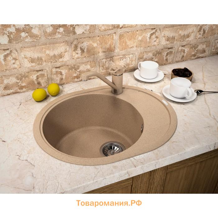 Мойка кухонная из камня Florentina «РОДОС-580» 580х510 мм, цвет капучино