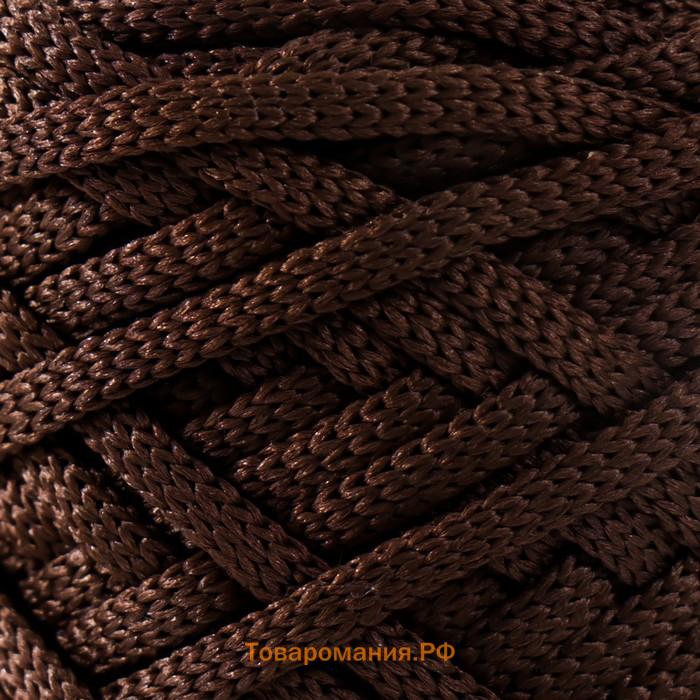 Шнур для вязания 100% полиэфир, ширина 3 мм 100м (шоколад)