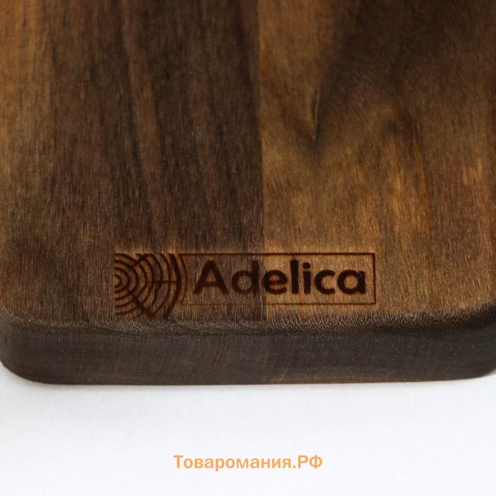 Лоток для подачи столовых приборов Adelica, 23×8×1,8 см, окрашен в тёмный цвет, берёза