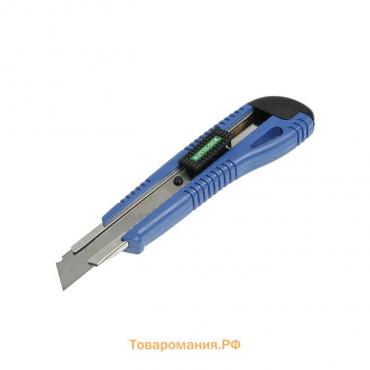 Нож универсальный ТУНДРА, пластиковый корпус, металлическая направляющая, 18 мм