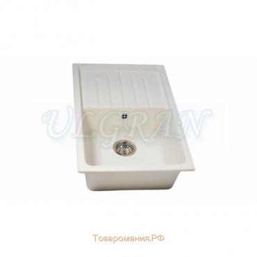 Мойка кухонная Ulgran U400-331, 740х490 мм, цвет белый