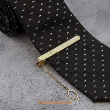 Зажим для галстука стальной «Классический» галка, цвет золото