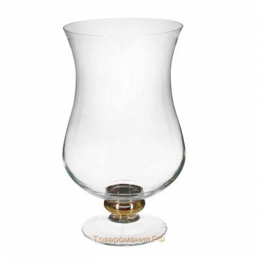 Ваза "Кантри голд" Амфора ваза большая 39х22,5 см 4,9 л прозрачная