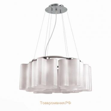 Люстра подвесная St Luce. SL117.503.06. Onde. 6х60 Вт, E27, 52х52х22 см, цвет серебристый