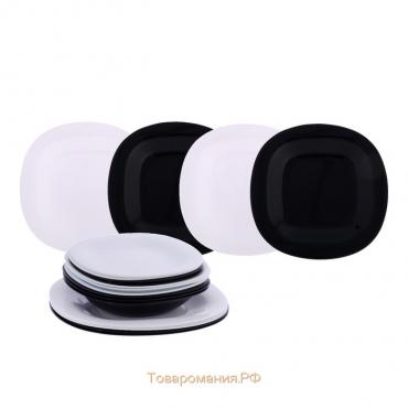 Сервиз столовый Luminarc Carine White&Black, стеклокерамика, 18 предметов, цвет белый и чёрный