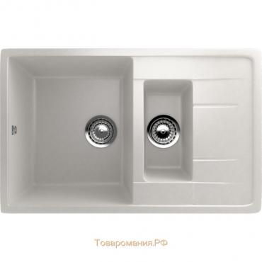 Мойка кухонная Ulgran U205-341, 770х495 мм, цвет ультра-белый