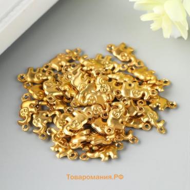 Декор для творчества металл "Слоник" золото набор 50 шт 0,6х1,4 см