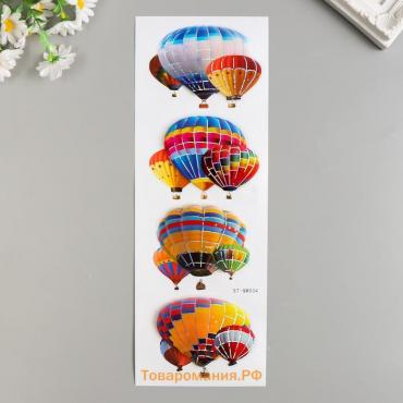 Наклейка пластик "Воздушные шары" серебристые линии МИКС 42,5х12,5 см