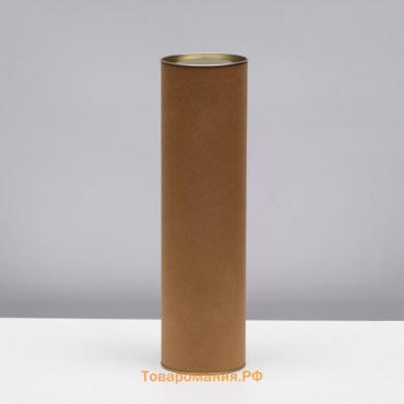Тубус 92х340 мм (320 мм внутр. высота), под бутылку/футболку, картон, металлическая крышка